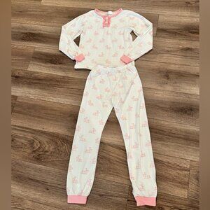 Cecil and Lou Bunny Pink and White Girls (12) Pajamas